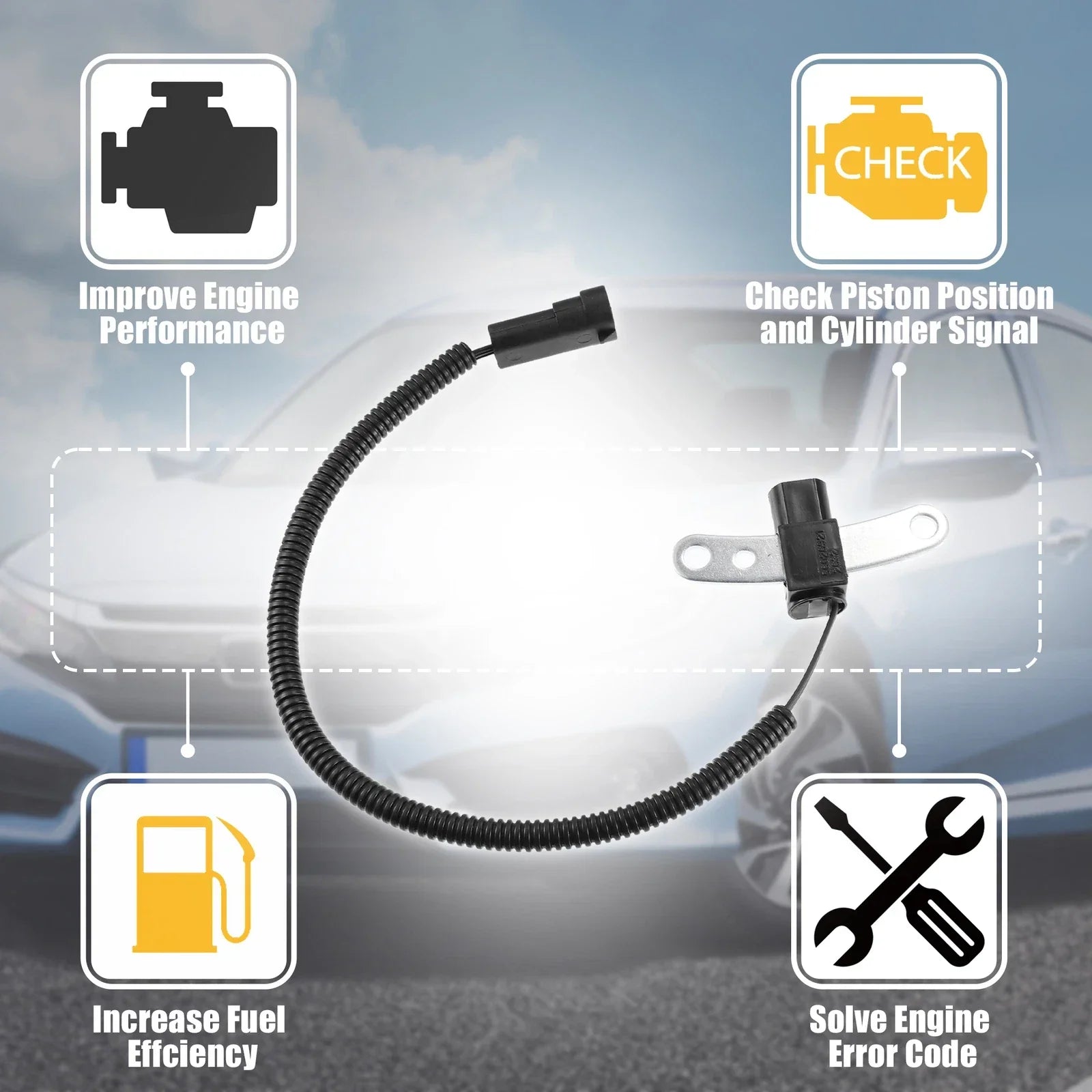 Crankshaft Position Sensor for Jeep Wrangler, Cherokee, Dodge (2011-2023)