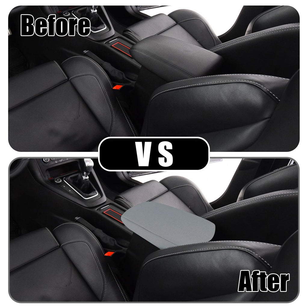 Center Console Lid Armrest Cover for Ford Focus (2010–2015) Neoprene Gray