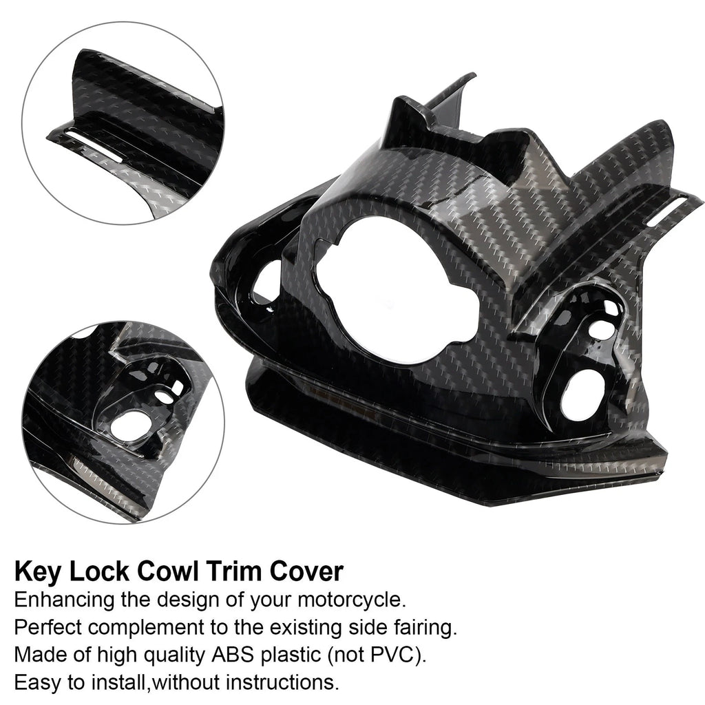 Carbon Front Key Lock Cowl Trim Cover for Honda CB650R CBR650R (2019–2021)