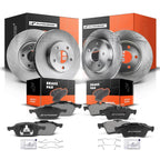 Set of 4 Disc Brake Rotors & Ceramic Pads for Ford Focus (2012–2018)