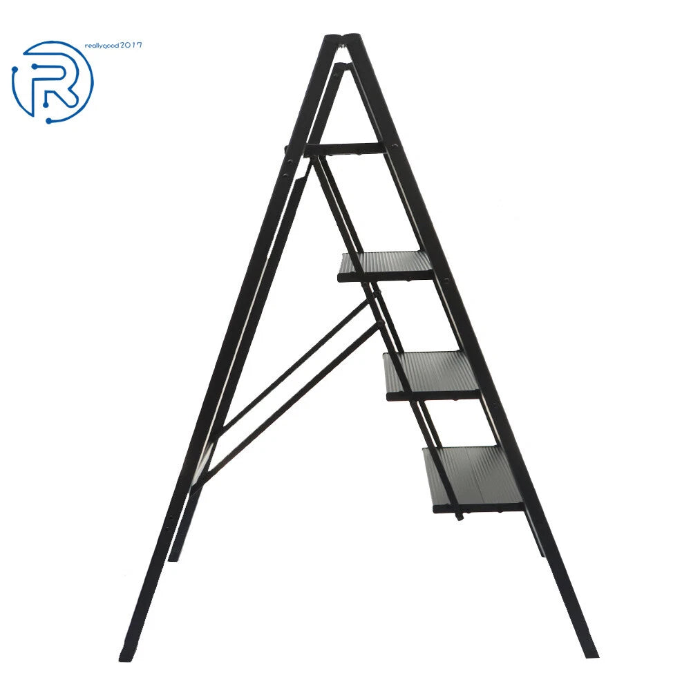 4-Step Folding Ladder with Wide Anti-Slip Pedal