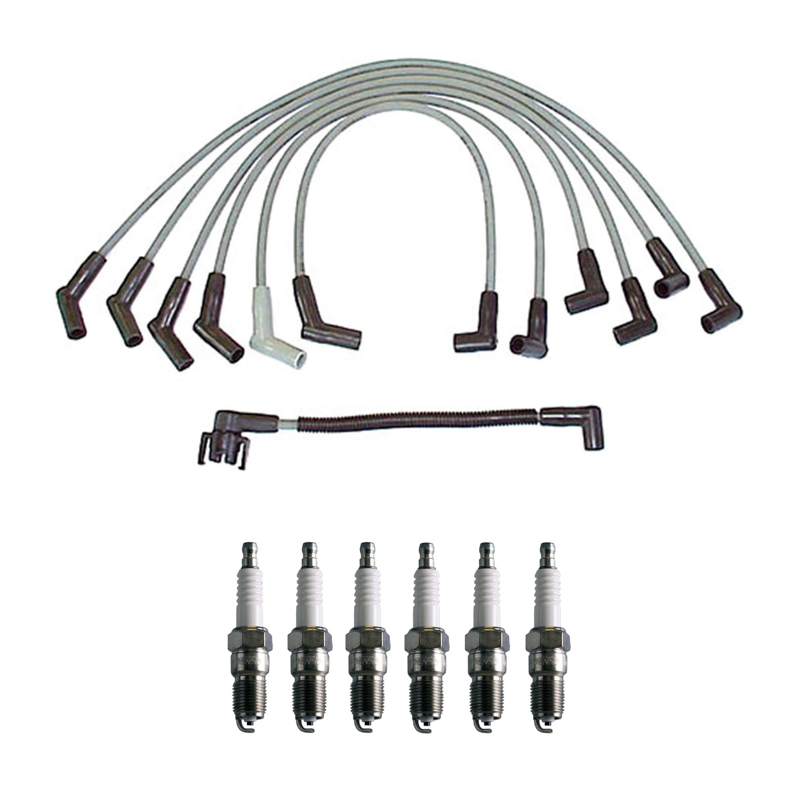 Denso 8mm Wire Set & 6 U-Groove Spark Plugs for Ford Aerostar Ranger (1986–1997)