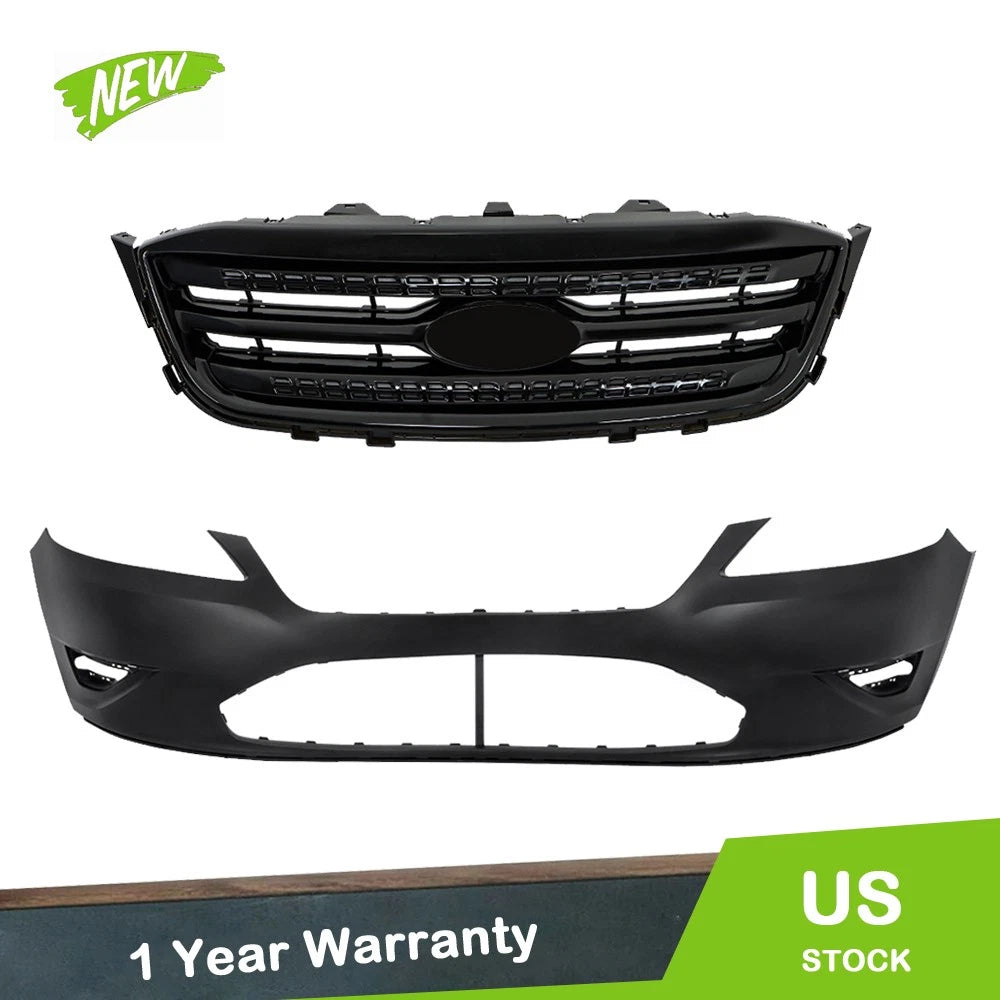 Front Upper Grille for Ford Taurus (2010–2012) Black Bumper Cover Primed