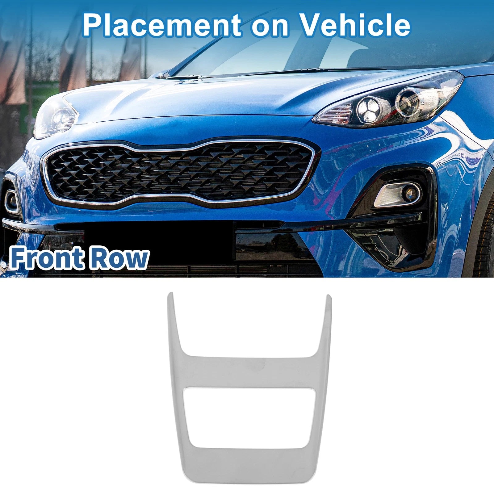 Front Row Light Trim Bezel for Toyota Harrier (2020) Silver Tone