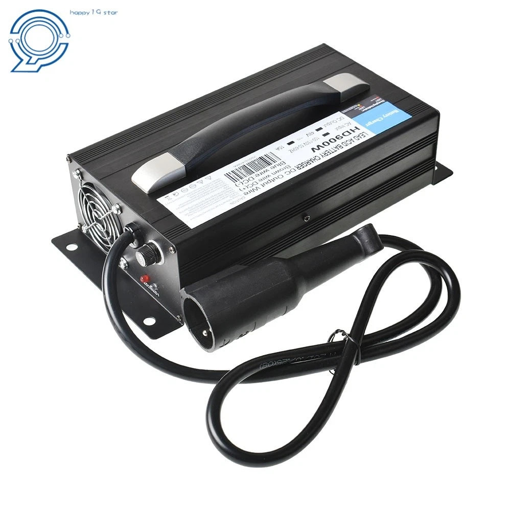 Battery Charger for Club Car Golf Cart (48V, 15 AMP, Round 3 Pin Plug)