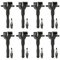 Set of 8 Ignition Coils & Iridium Spark Plugs for Audi S8 Q7, BMW E39 E38 E53