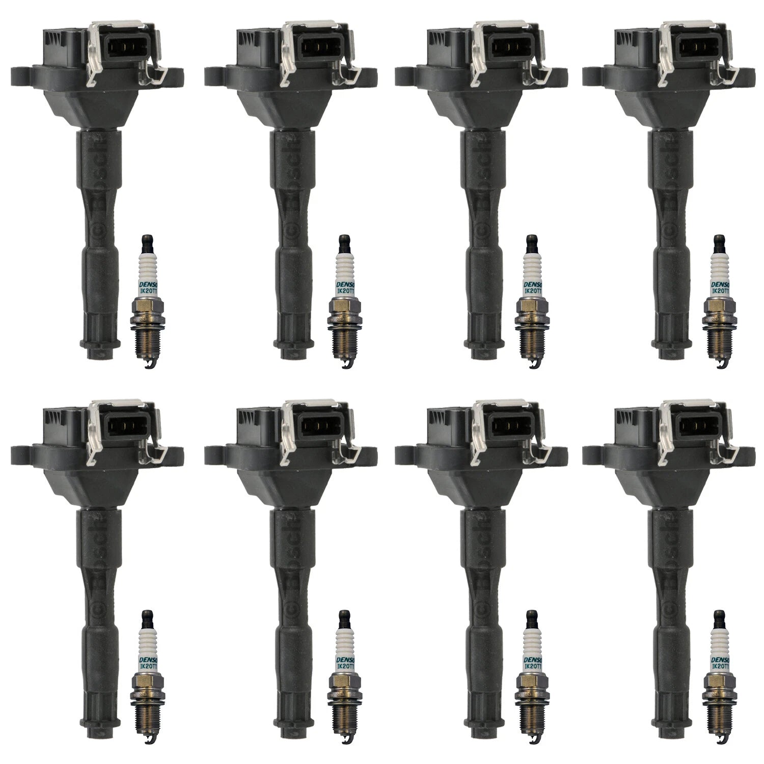 Set of 8 Ignition Coils & Iridium Spark Plugs for Audi S8 Q7, BMW E39 E38 E53