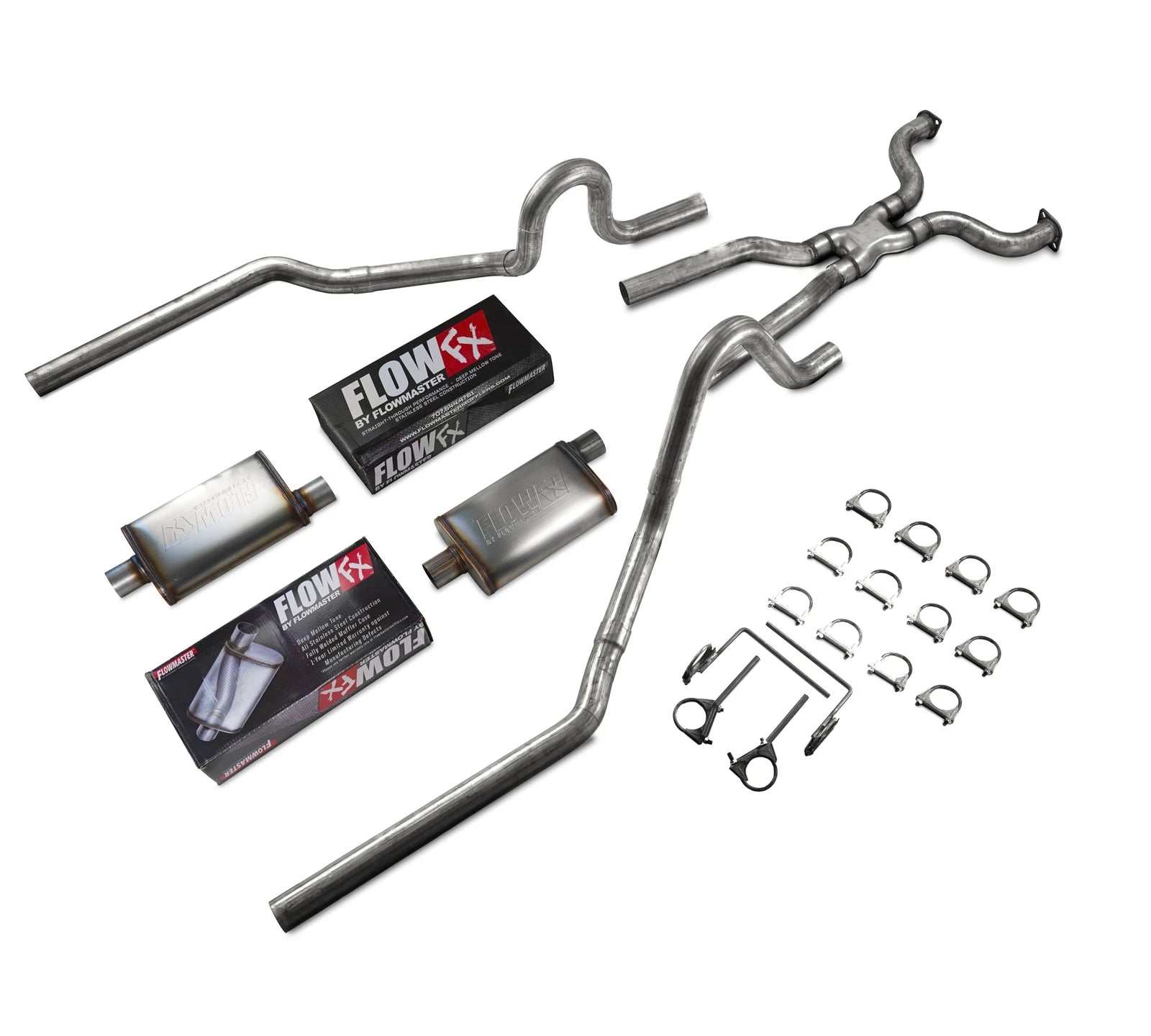 2.5" Dual Exhaust Flowmaster FlowFX Mufflers for P71 Crown Vic (2004–2011)