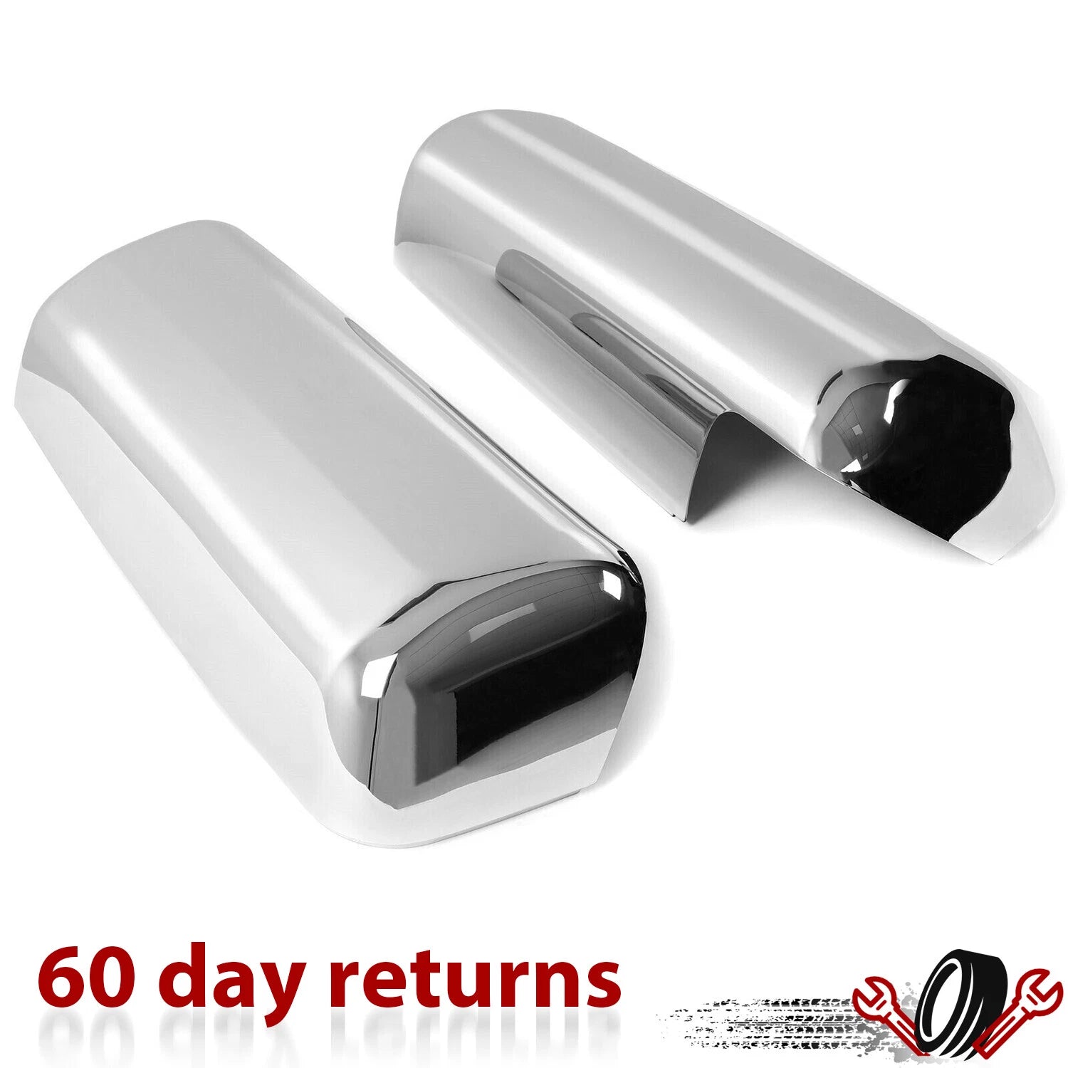 2X Chrome Door Mirror Cover Caps for Peterbilt 579 (2015–2023)