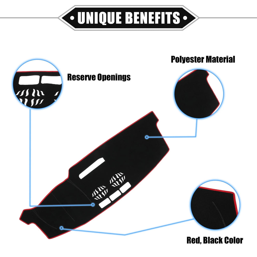 Dashboard Cover Mat for Mazda CX-5 (2016–2023) Black Red 634149337064