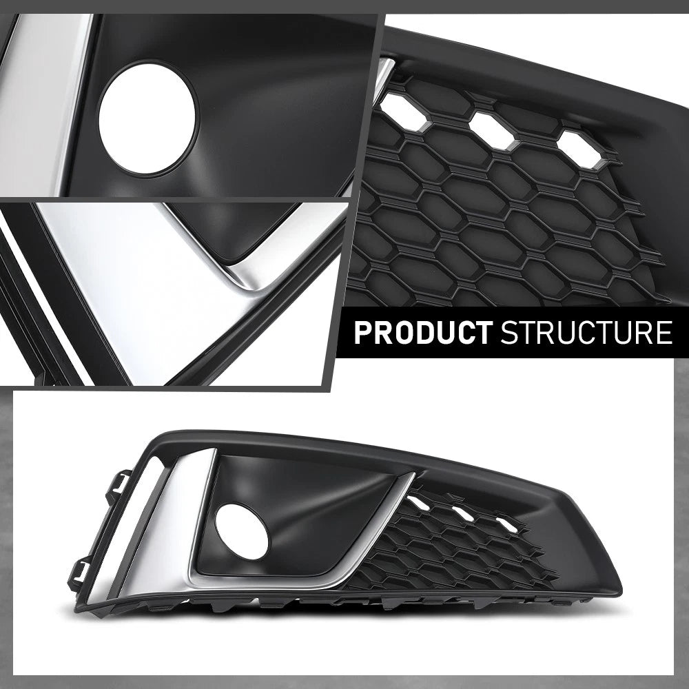 Front Bumper Grille Cover Set for Audi A4 S-Line (2019)