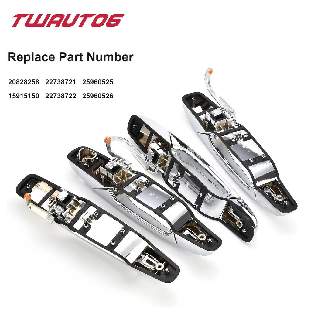 Exterior Chrome Door Handle 4 PCS for Chevrolet Silverado (2014-2019)