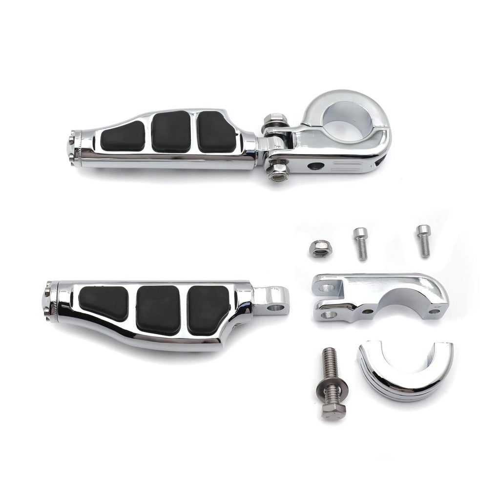 Chrome Highway Stiletto P-Clamp FootPeg Clamp Kit 1.25" for Honda GoldWing (GL180)