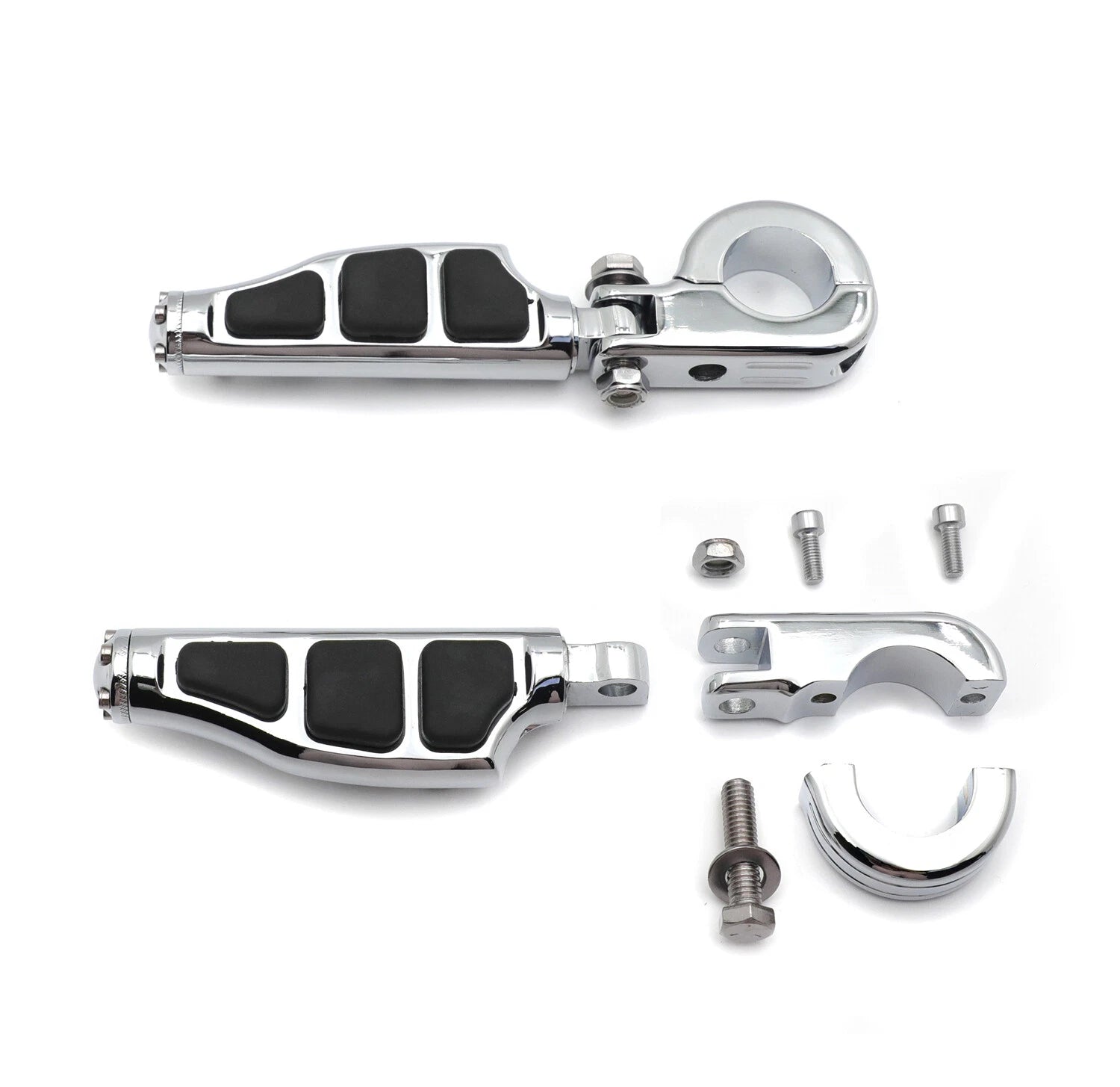 Chrome Highway Stiletto P-Clamp FootPeg Clamp Kit 1.25" for Honda GoldWing (GL180)