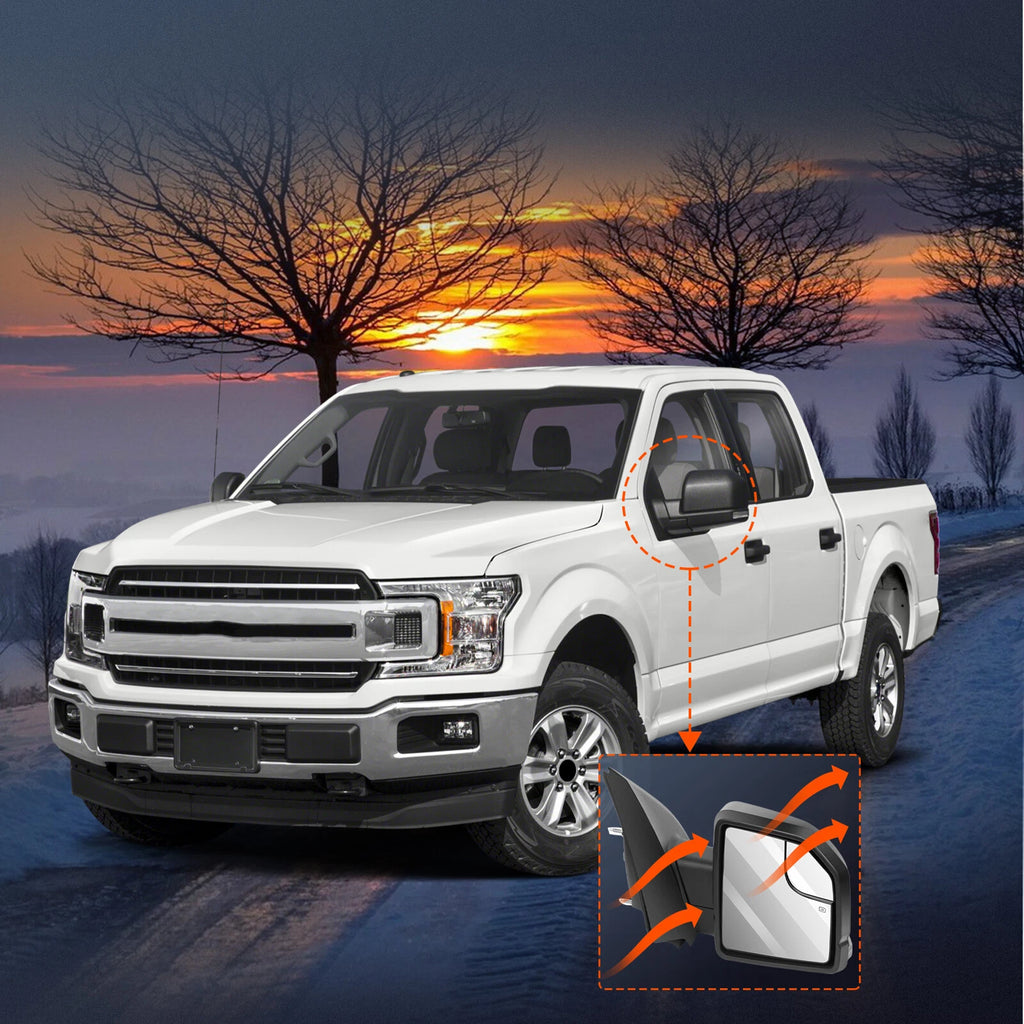 Power Heated Turn Signal Tow Side Mirrors Pair for Ford F-150 (2015–2020)