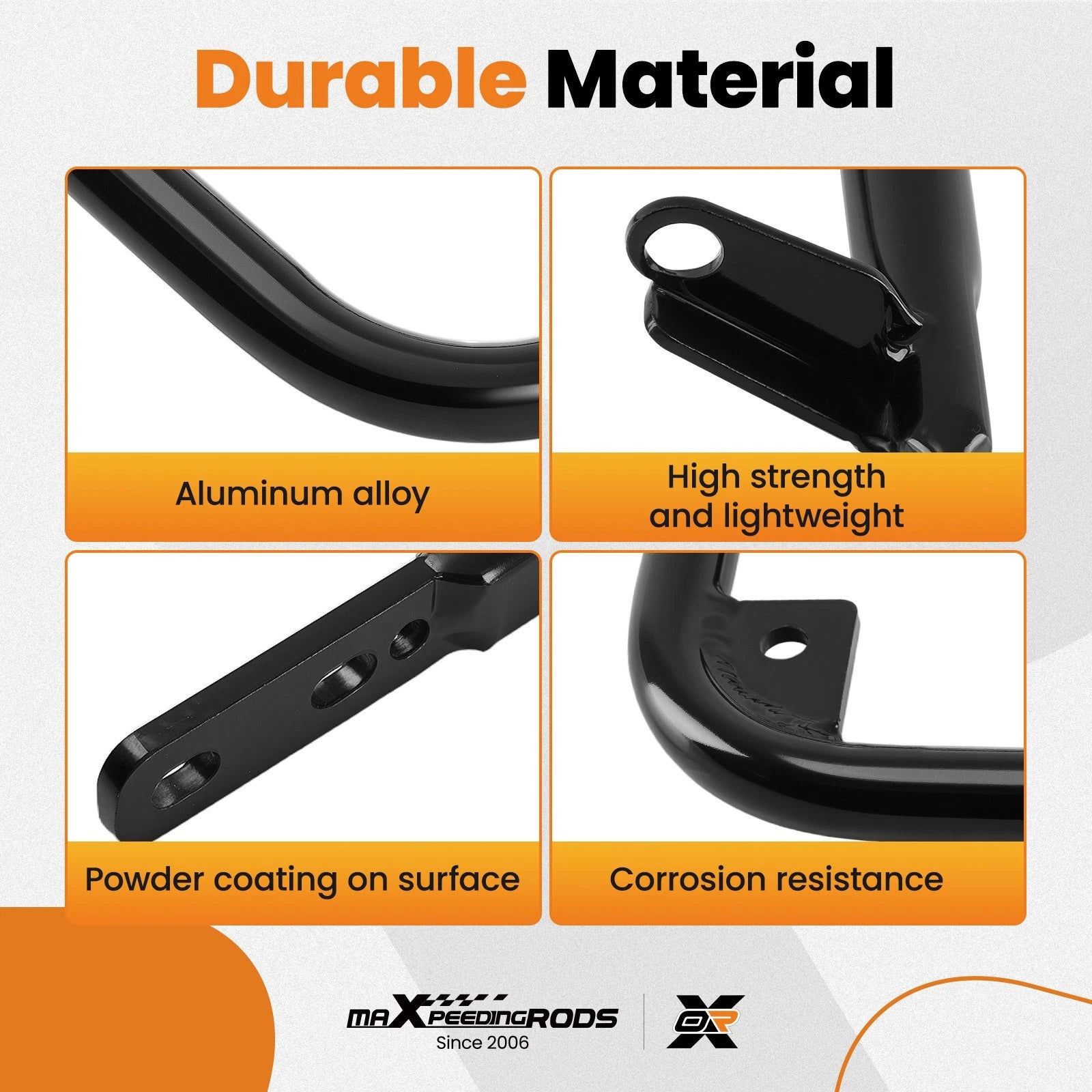 Rear Grab Bar Bumper for Honda Sportrax 450/TRX450R (2004–2012) Black Aluminum