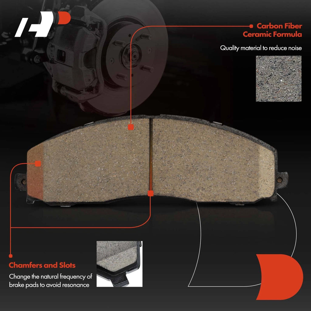 Set of 4 Front Ceramic Brake Pads for Ford F-250 F-350 Super Duty (2013–2021)