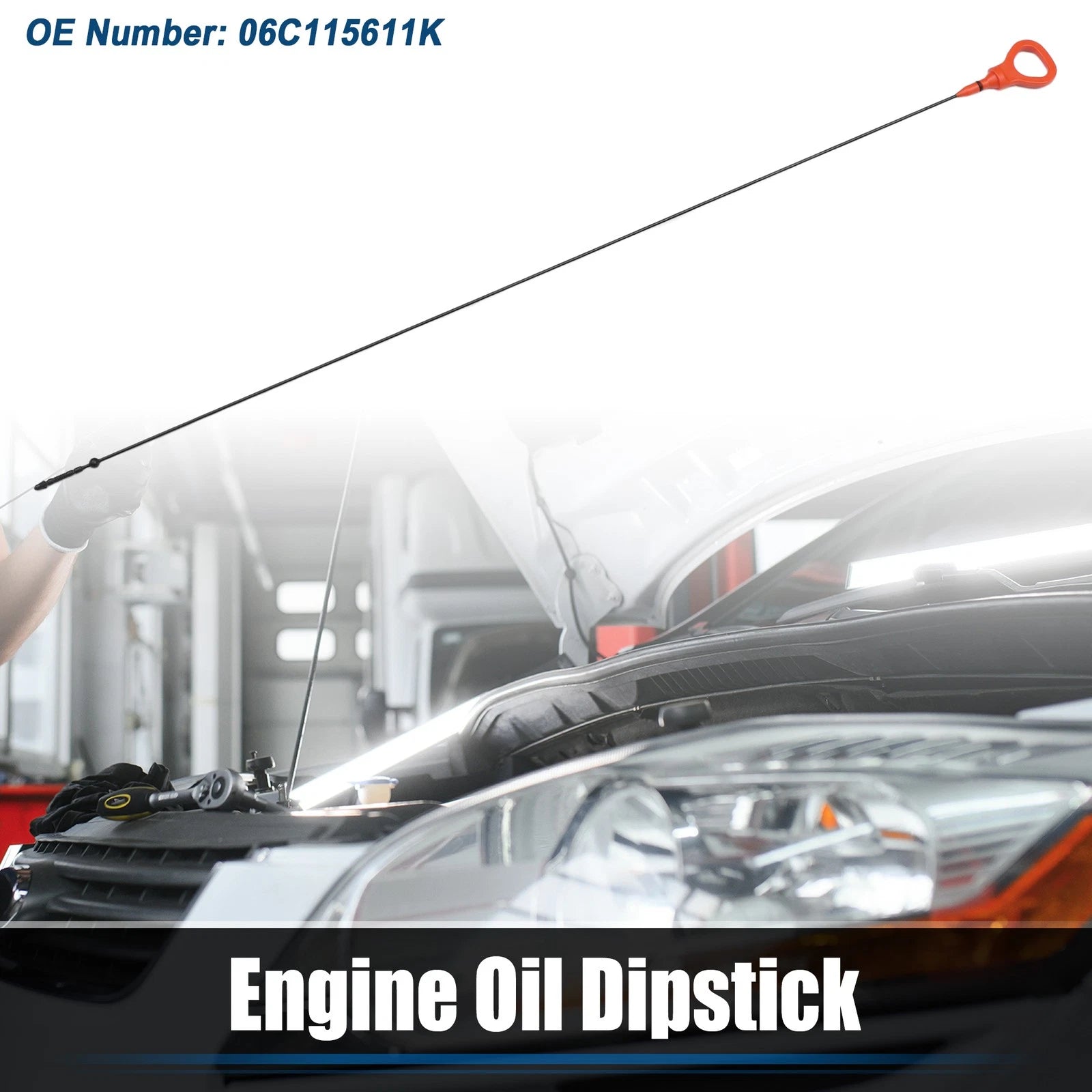 Engine Oil Level Indicator Dipstick for Audi A4 (2002–2005) No. 06C115611K Orange