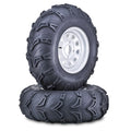 Set of 2 ATV Tires & Wheels 26X9-12 for Komodo 4x110 PCD 5+2 Silver