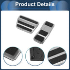 2 Pcs Foot Accelerator Pedal Covers for Ford Fiesta (2007–2012) Silver Tone