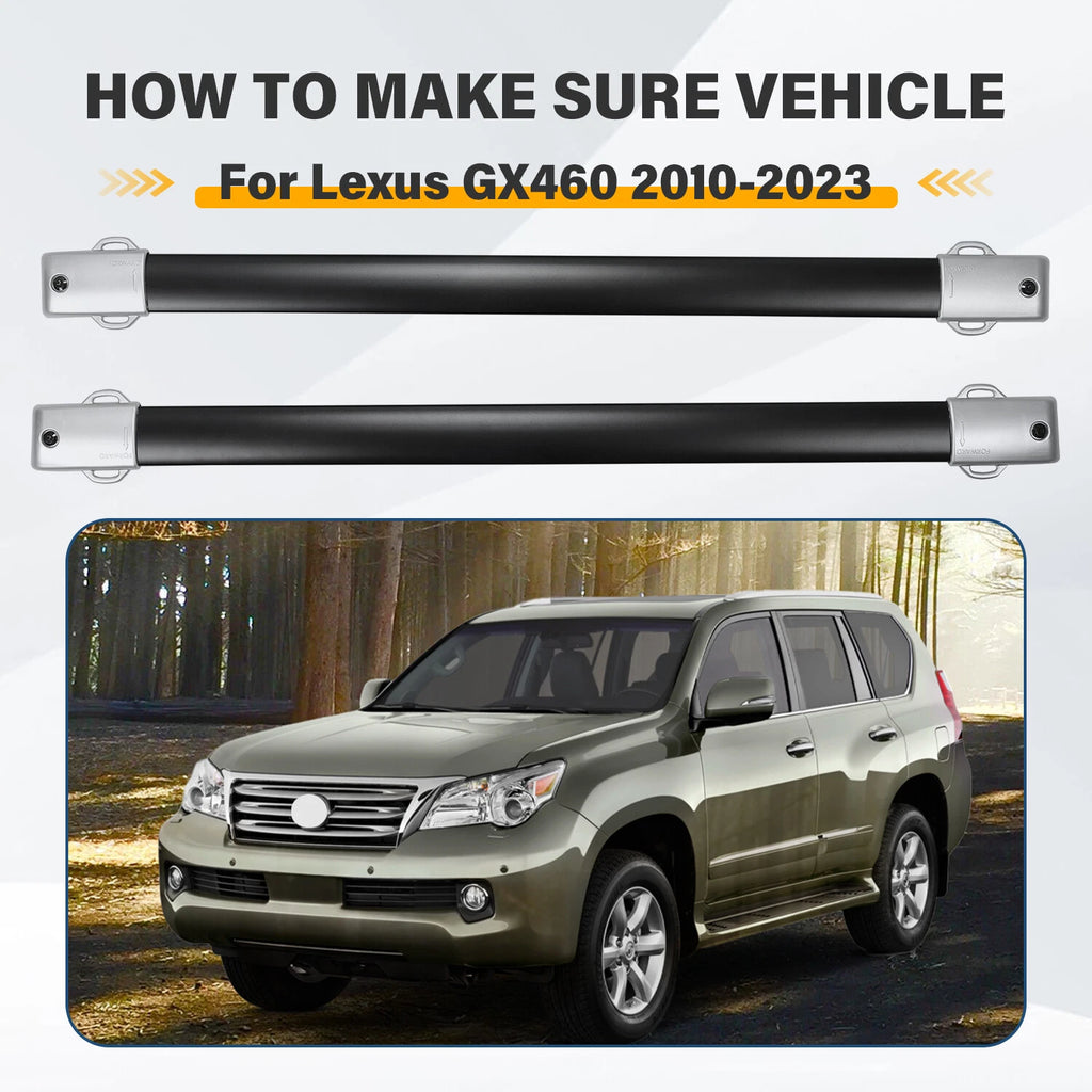 Set of 2 Aluminum Roof Rack Cross Bars for Lexus GX460 (2010–2023)