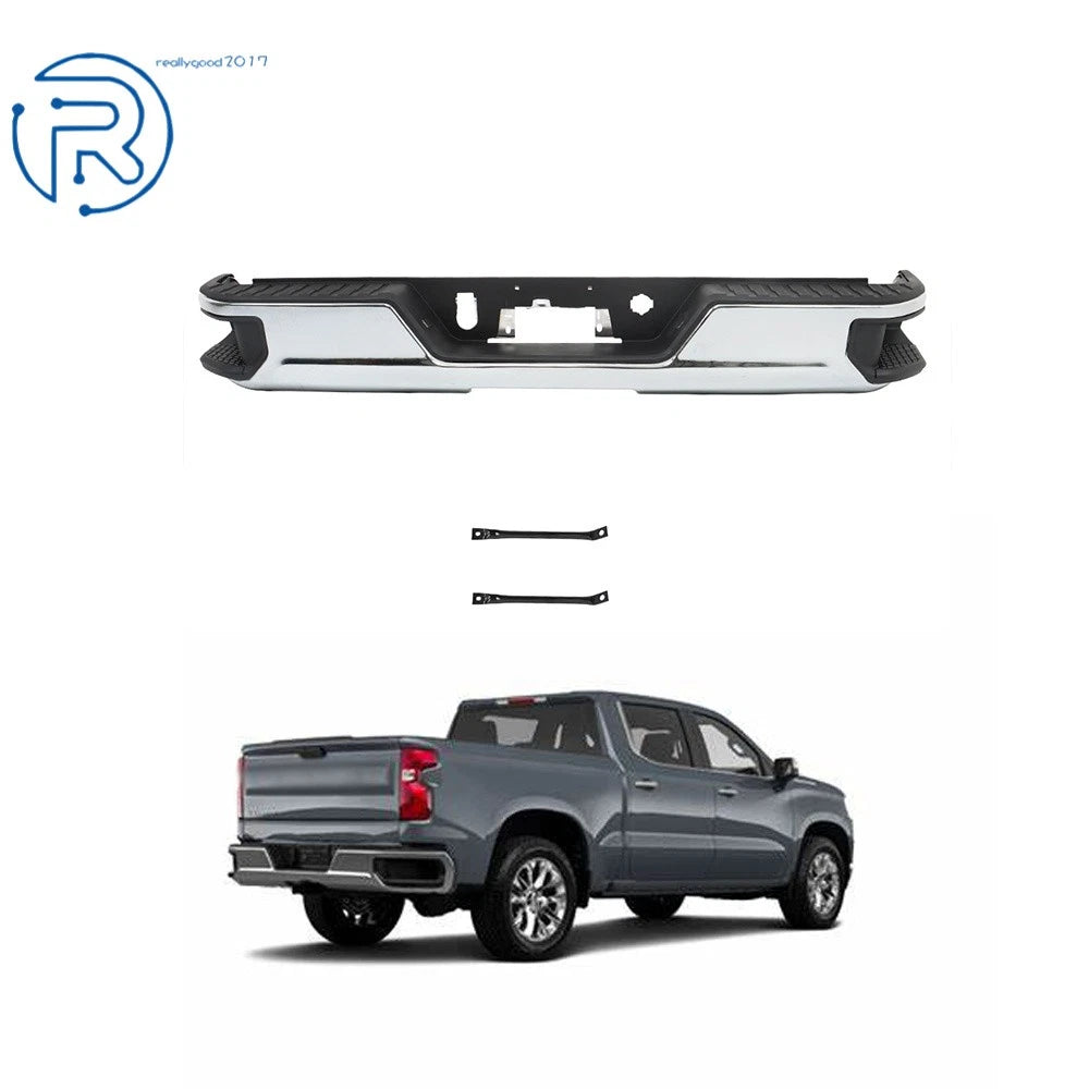 Chrome Rear Step Bumper Assembly for Sierra Silverado 1500 (2019–2022)