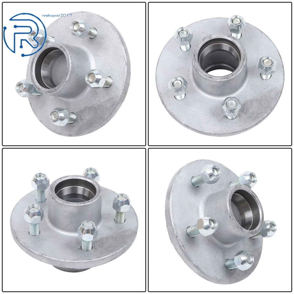 Set of 2 Galvanized Trailer Hub Kit for 3500 lbs Trailer (Year Range)