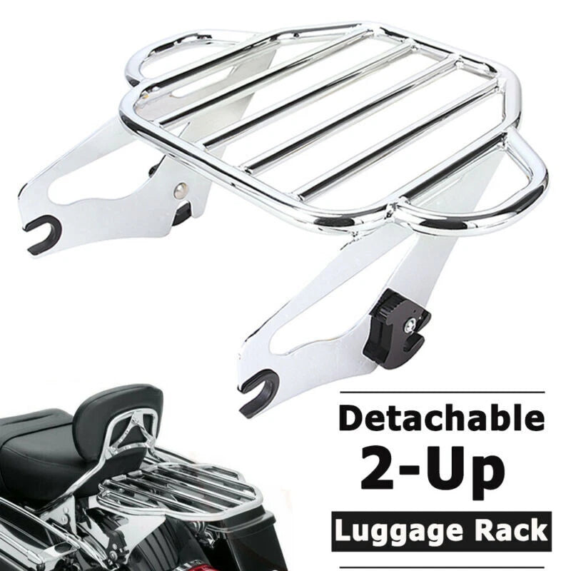 2-Up Luggage Rack Chrome for Harley Touring Road King Street Glide (2009–2024)