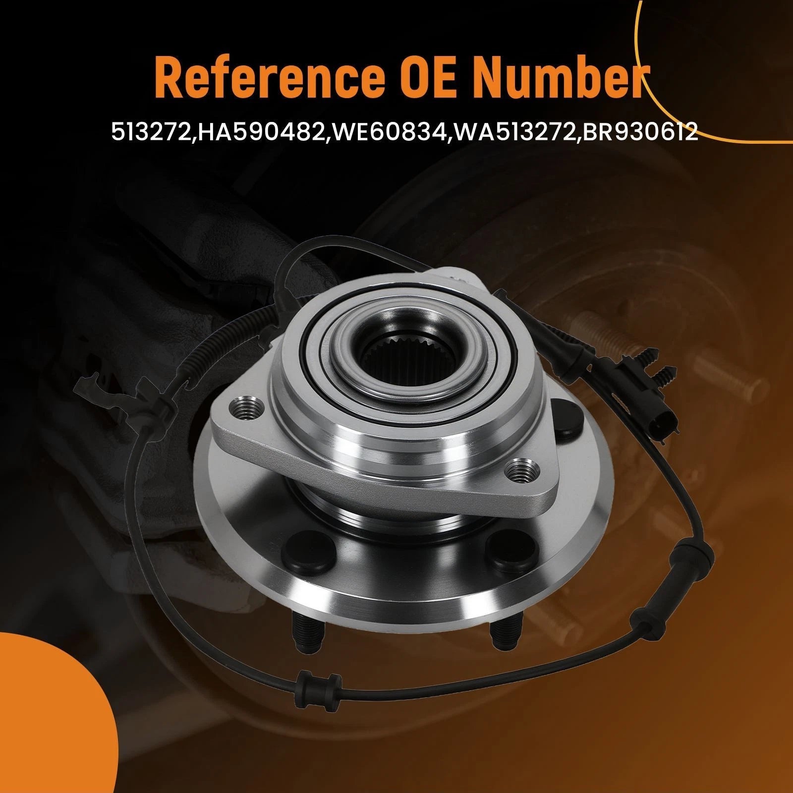 5-Bolt Front Wheel Hub Bearing Kit for Jeep Wrangler (2007–2010) WE60834 ABS