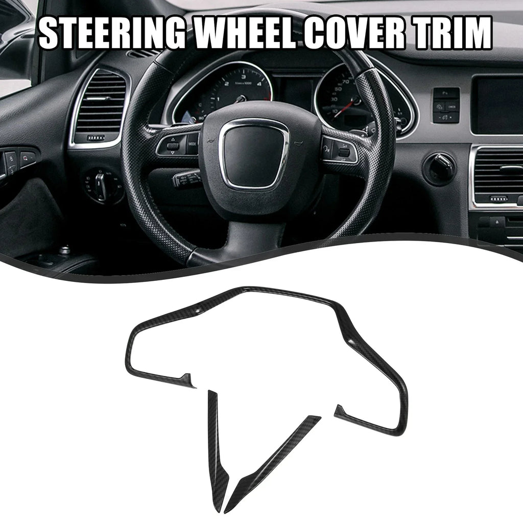 3 Pcs Steering Wheel Cover Trim for Honda Civic (2016-2021) Carbon Fiber