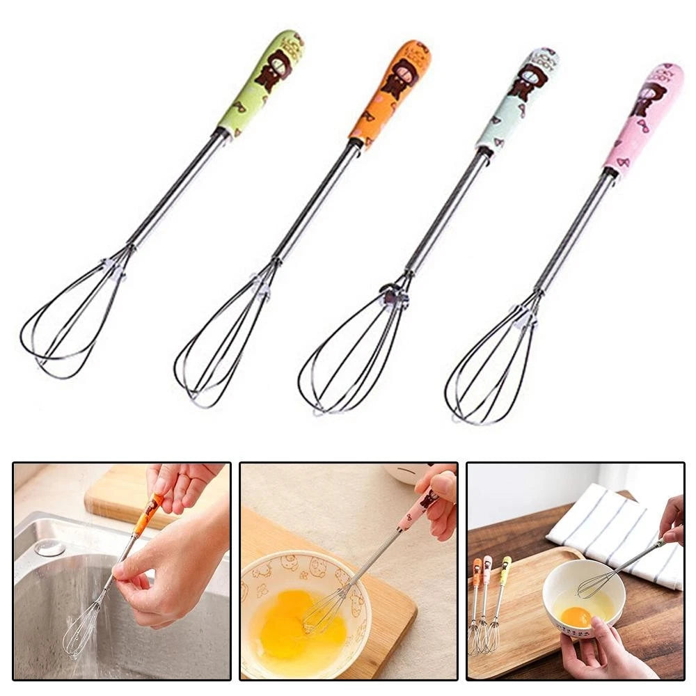 1pc Manual Whisk Beater Stainless Steel Tool for Coffee Cooking Mixer