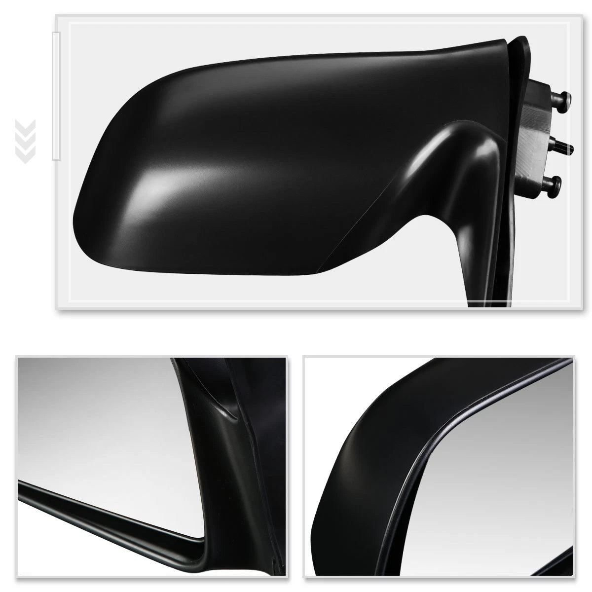 Set of 2 Textured Convex ATV Handlebar Mount Side View Mirrors