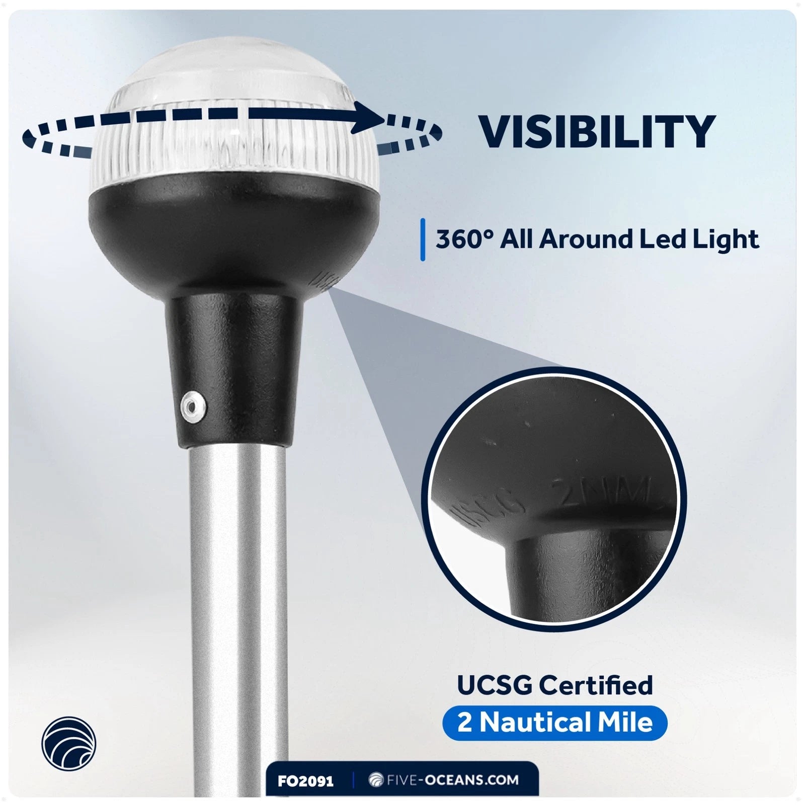 All Round Anchor Light for Five Oceans Marine (9 inches, FO2091)