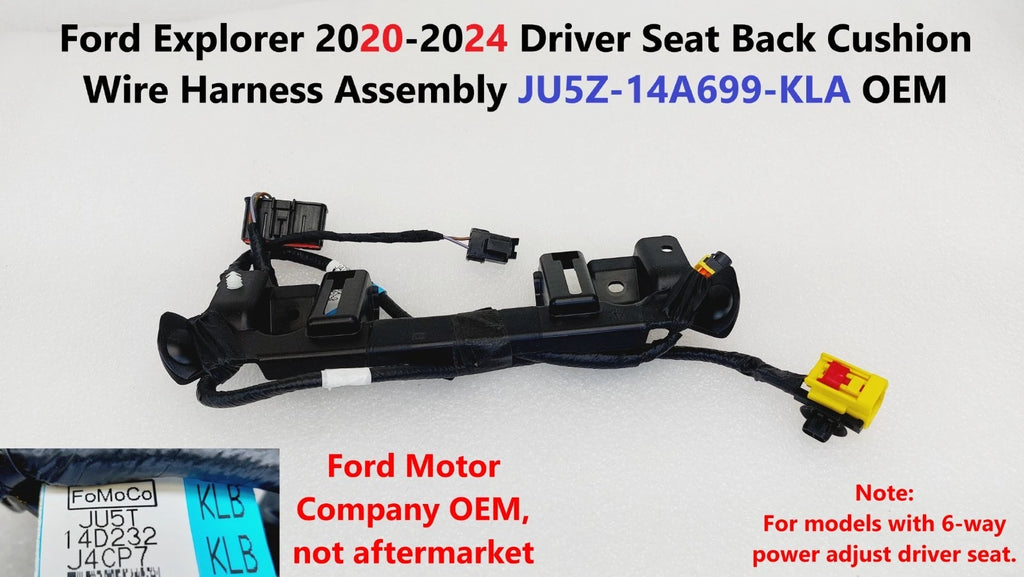 Driver Seat Back Cushion Wire Harness for Ford Explorer (2020–2024) JU5Z14A699KLA