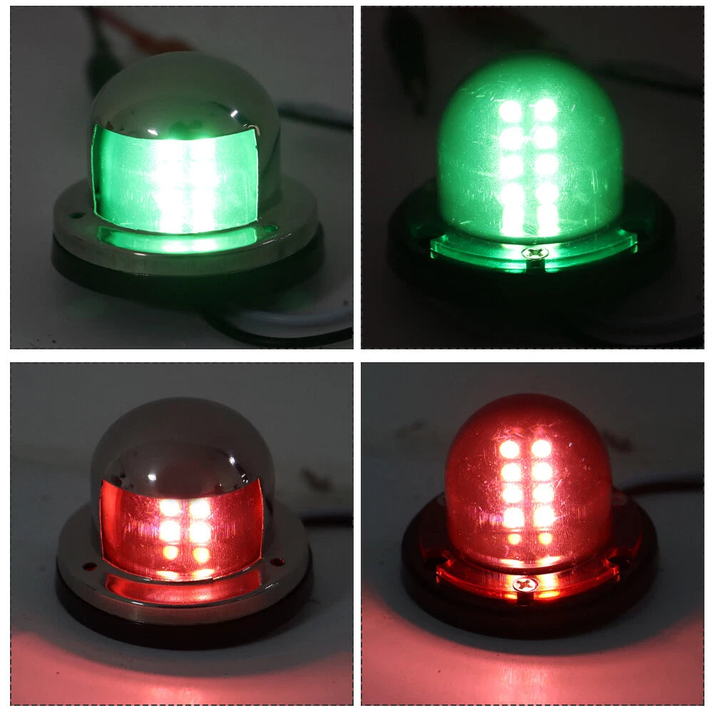 2X LED Bow Navigation Lights for Marine Boat Yacht Pontoon (12V)