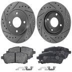 Front Brake Disc Rotors and Pads Kit for Ford Fiesta (2011–2019)