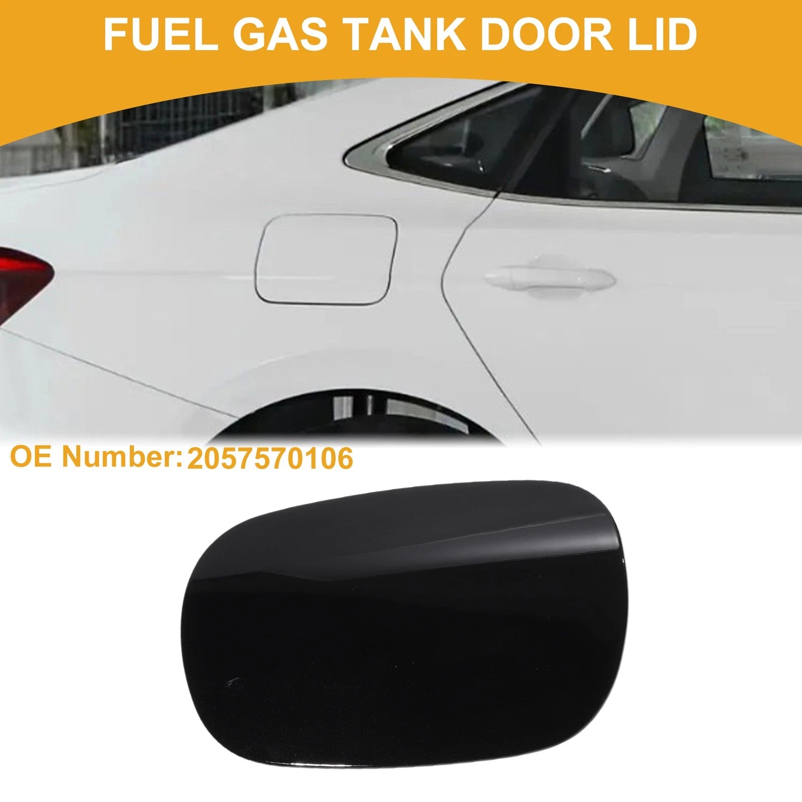 Fuel Tank Door Cap for Mercedes-Benz C180 C200 (No.2057570106) Black