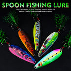 Fishing Lure Spoon Vib Sinking 19g Zinc Alloy Metal Bait with 3D Eyes