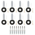 Set of 8 NGK Ruthenium HX Spark Plugs & Coil Boots for Ford F-150 (2018)