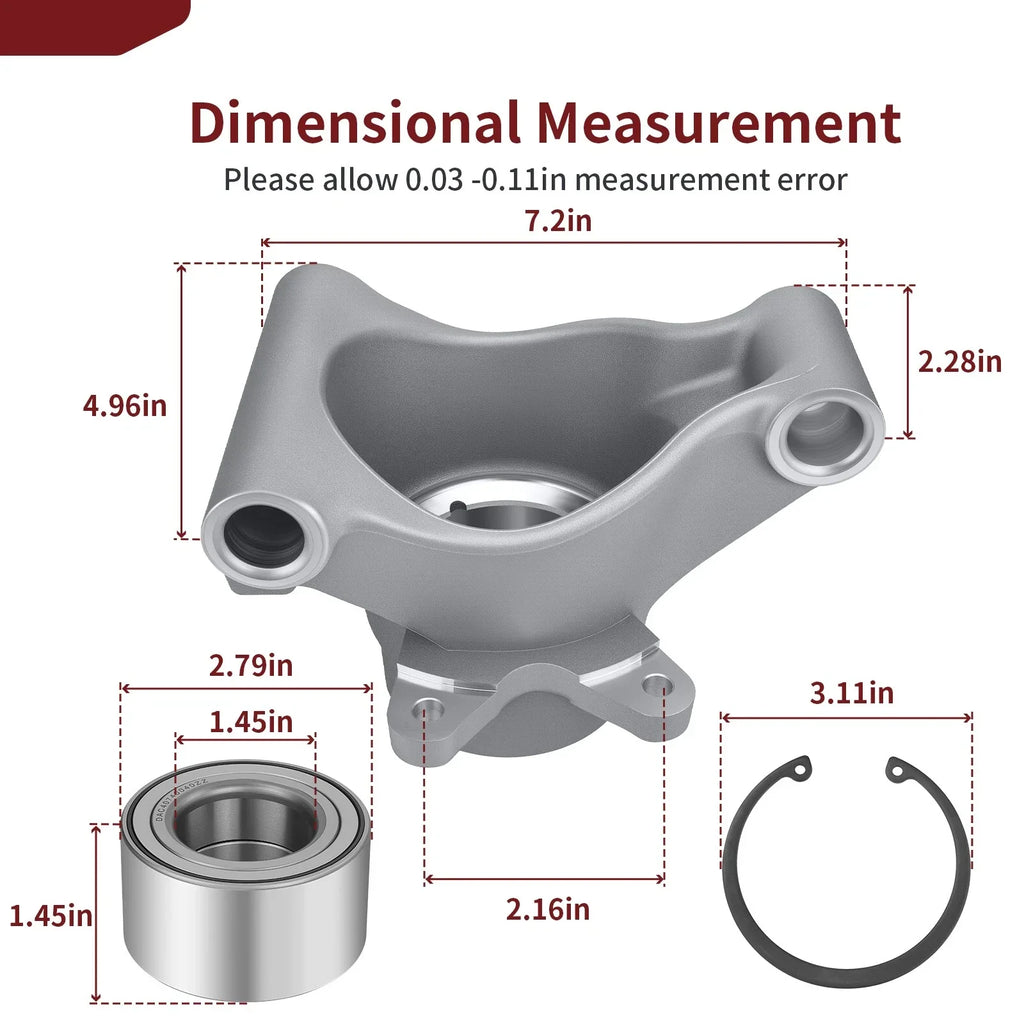 Right Hand Wheel Carrier w/ Bearing Kit for Polaris Sportsman X2 500/700/800 (2004–2007)