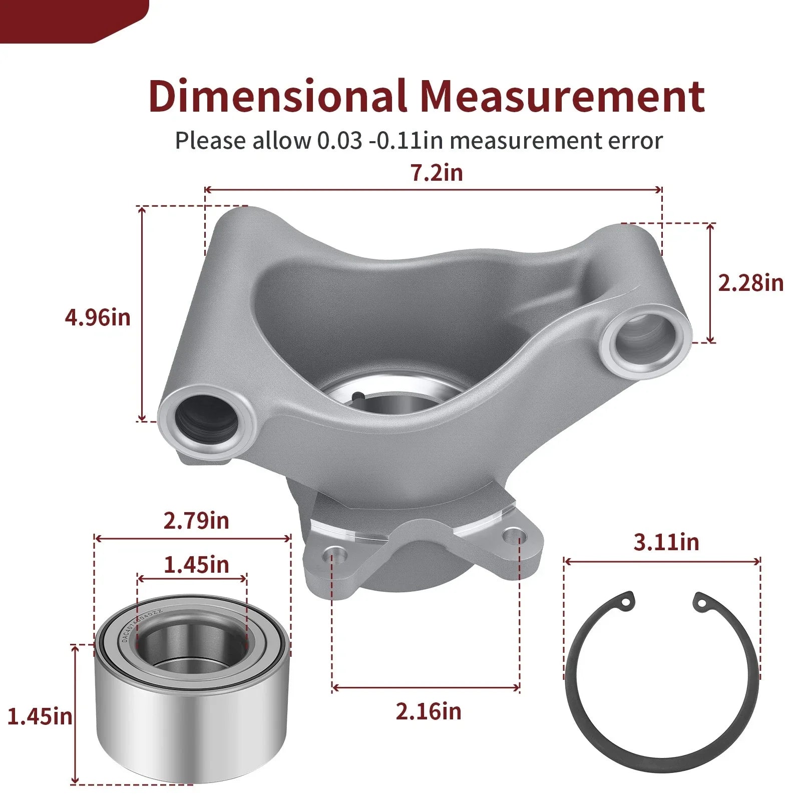 Right Hand Wheel Carrier w/ Bearing Kit for Polaris Sportsman X2 500/700/800 (2004–2007)