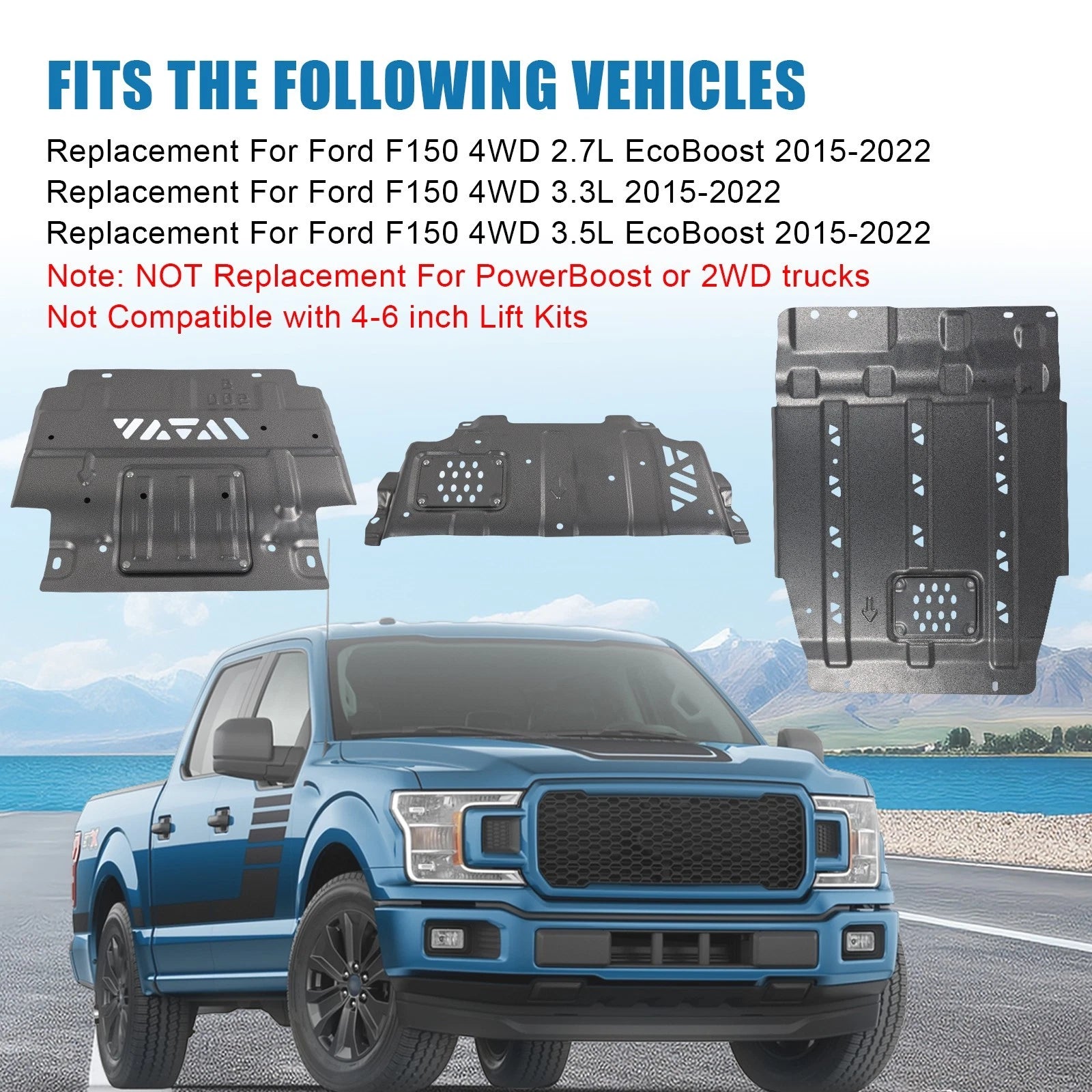 Full Skid Plate Package for Ford F150 (2015–2022)