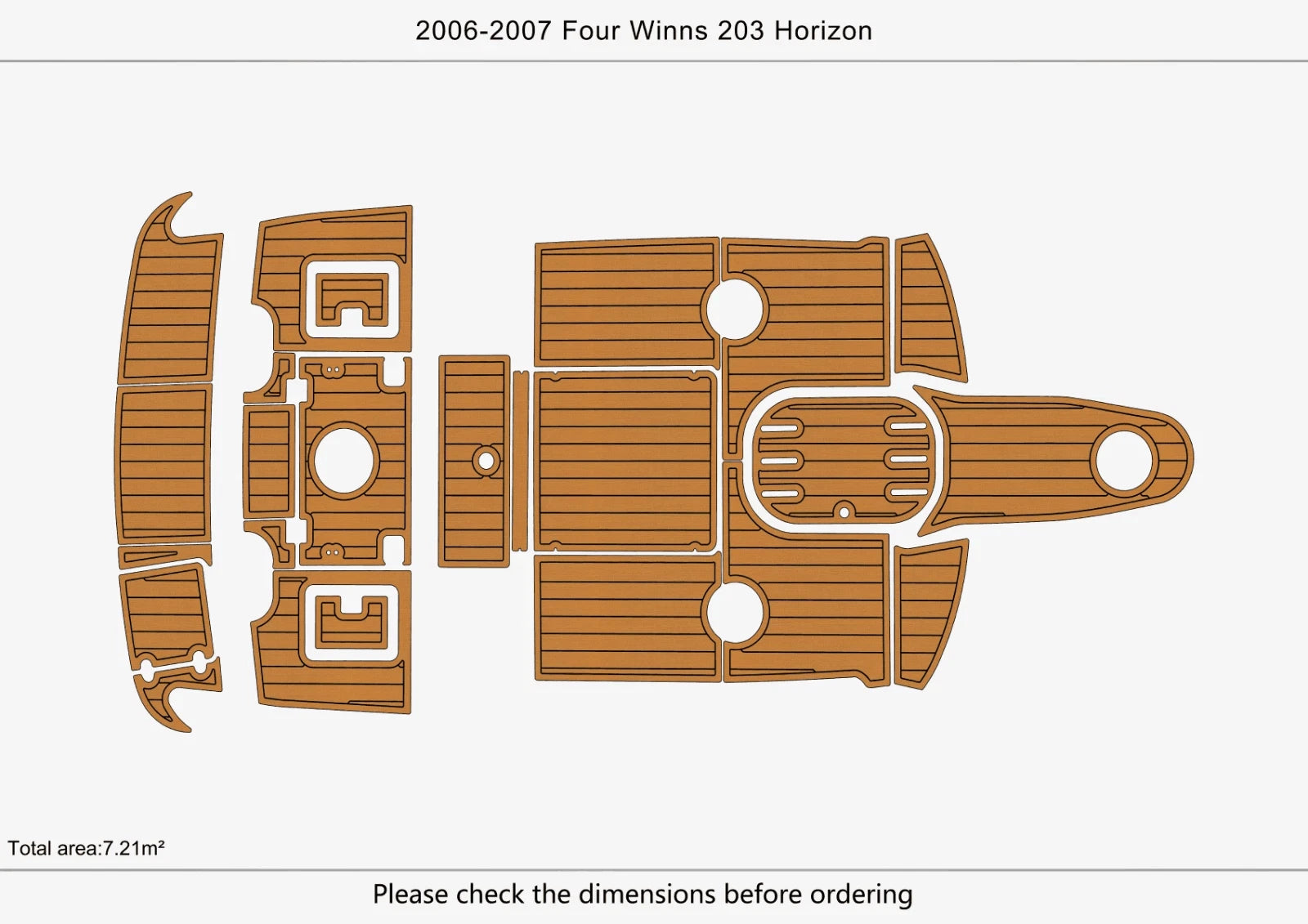 EVA Foam Teak Deck Pads for Four Winns 203 Horizon (2007)
