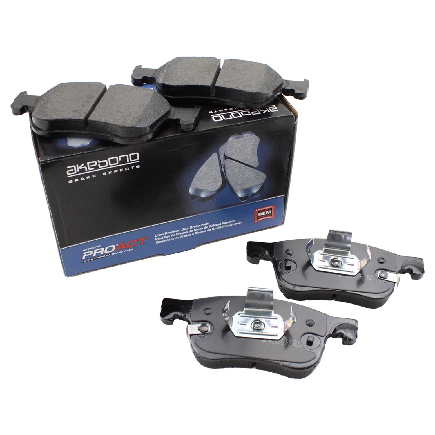 Set of 4 Akebono ProACT Front Ceramic Brake Pads for Bronco Sport Escape Maverick (2021–2023)