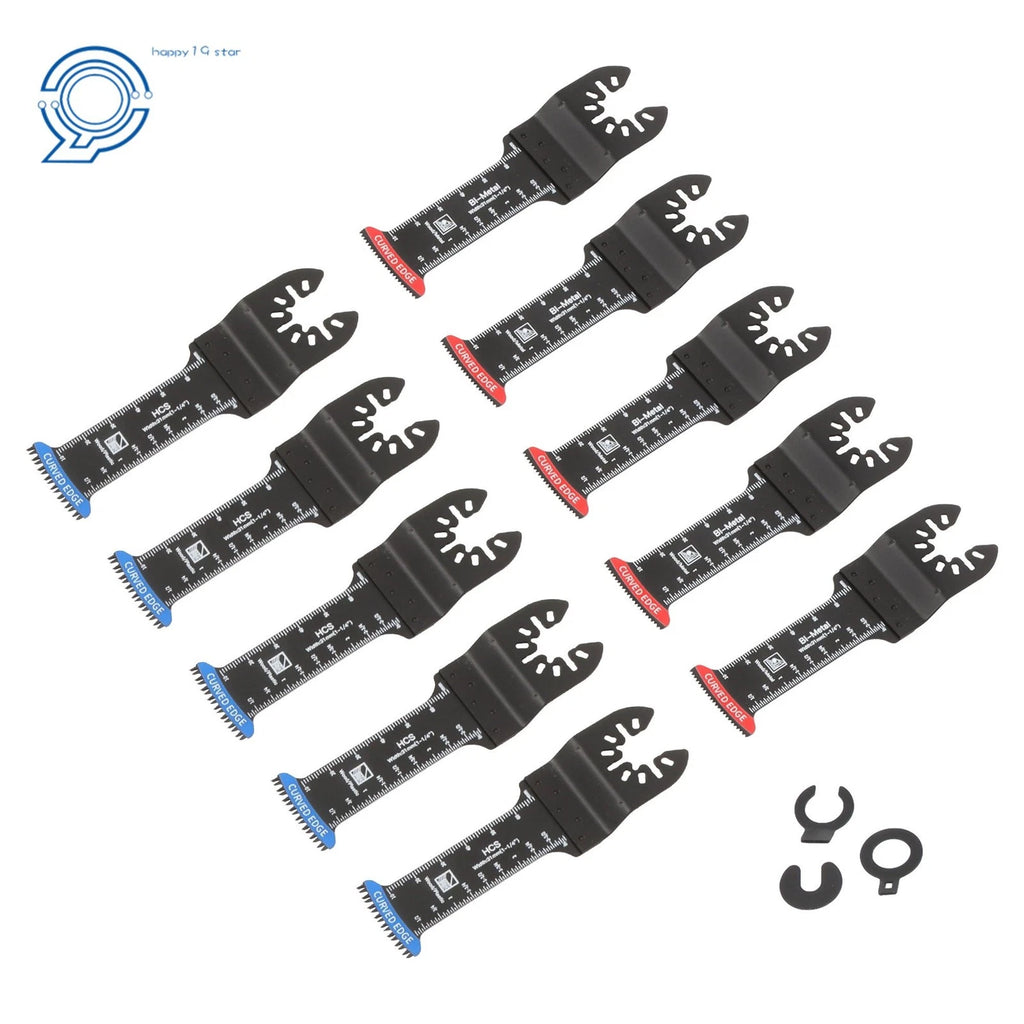 10 PCS Oscillating Saw Blades Curved Edge Bi-Metal & Japanese Teeth