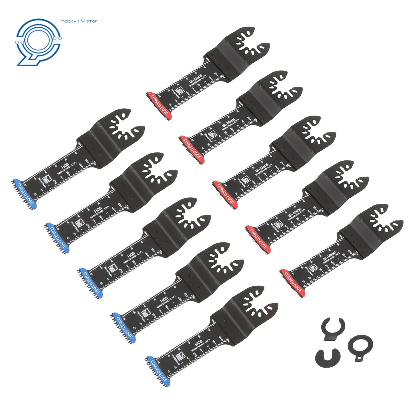 10 PCS Oscillating Saw Blades Curved Edge Bi-Metal & Japanese Teeth