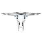 Hood Ornament Chrome Long Horn Flat Base for Peterbilt and Kenworth (—)
