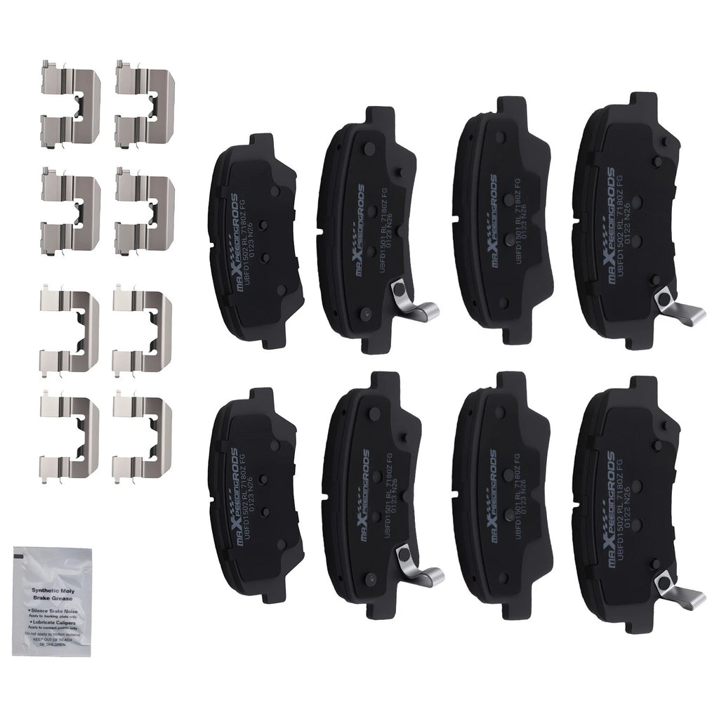 Front & Rear Ceramic Brake Pads Kit for Kia Forte5/Forte/Forte Koup (2014–2016) D1544