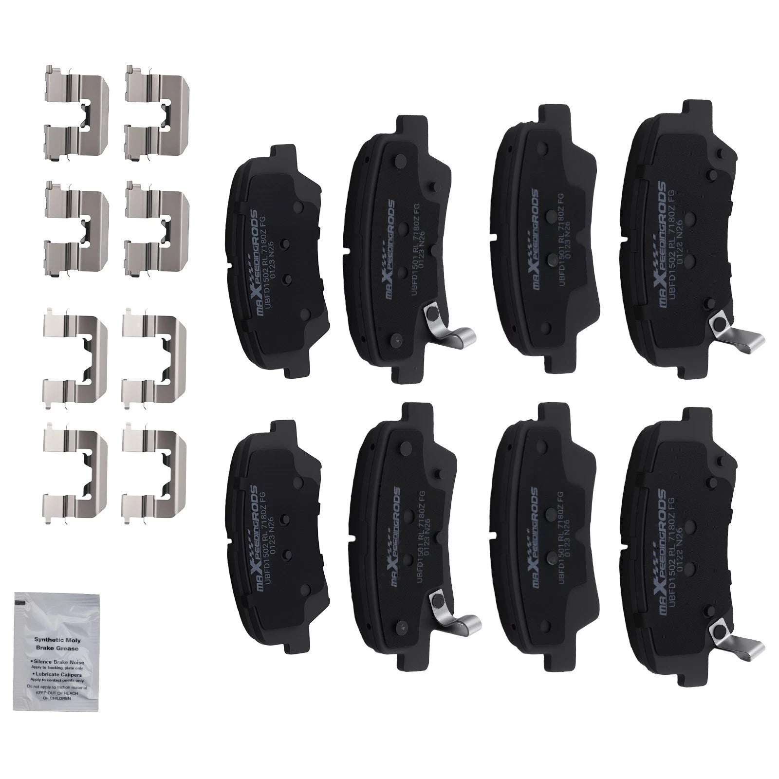 Front & Rear Ceramic Brake Pads Kit for Kia Forte5/Forte/Forte Koup (2014–2016) D1544