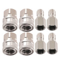 Set of 8 Quick Connector Pressure Washer Adapters for Garden Hose NPT